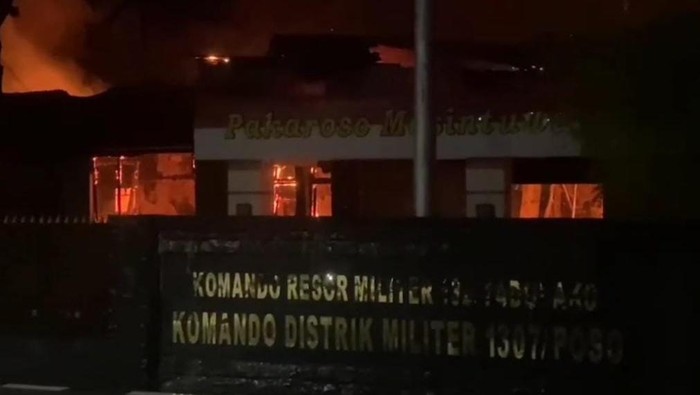 Kebakaran terjadi di Markas Kodim 1307/Poso.