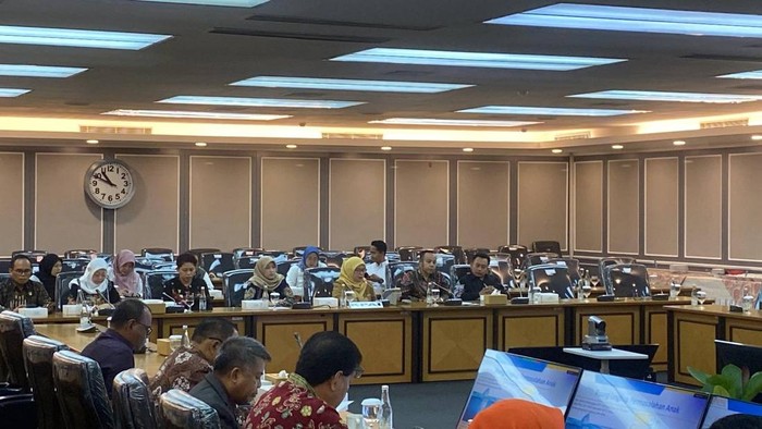 KPAI dalam rapat audiensi dengan Komisi XIII DPR di kompleks parlemen, Senayan, Jakarta, Senin (26/5/2025).