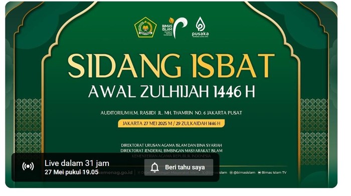 Link Sidang Sibat 1 Dzulhijjah 2025