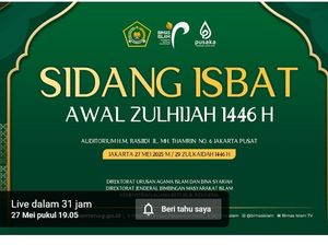 Live Streaming Sidang Isbat 1 Dzulhijjah-Idul Adha 2025 Hari Ini, Yuk Pantau!