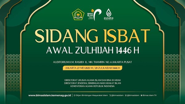 Link Live Streaming Hasil Sidang Isbat Penentuan Awal Zulhijah 2025