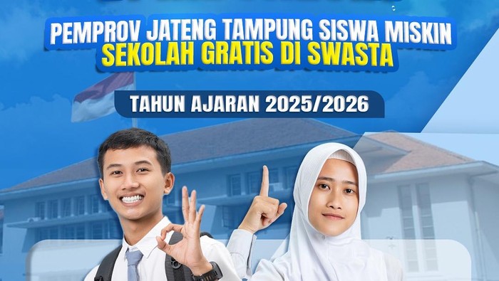 Siswa miskin di Jateng bisa sekolah di SMA-SMK swasta secara gratis.