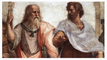 Plato (kiri) dan Aristoteles (kanan) adalah filsuf penting pada era Yunani Kuno. Foto: via Bored Panda  