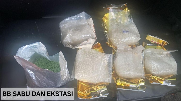 Barang bukti sabu di Depok. (Dok. ist)
