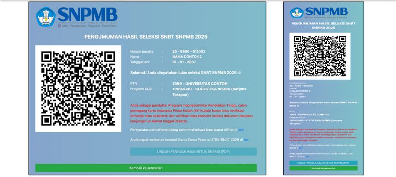 Keterangan peserta KIP Kuliah lulus UTBK SNBT 2025