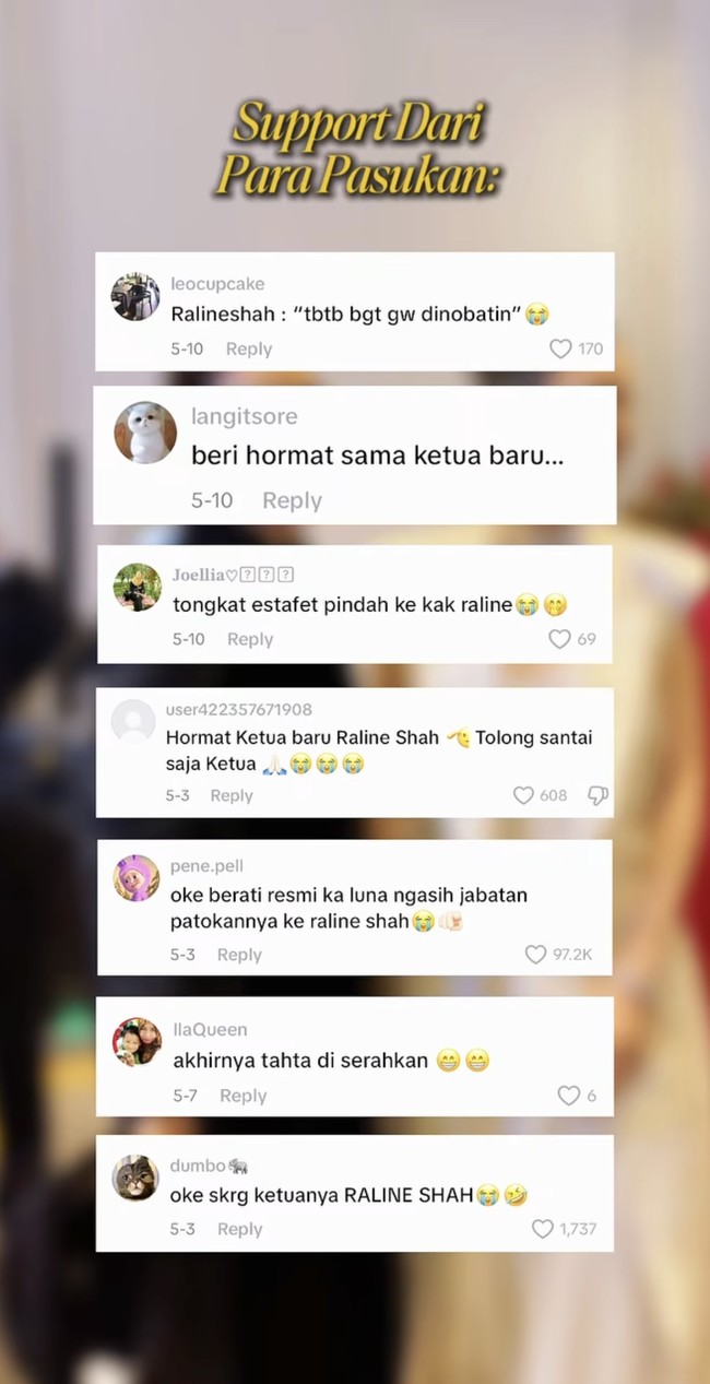 Beragam dukungan dari para warganet pun mengalir untuk Raline. Raline sendiri tampaknya hingga kini masih merasa nyaman dengan statusnya tersebut. Foto: Instagram/@lunamaya