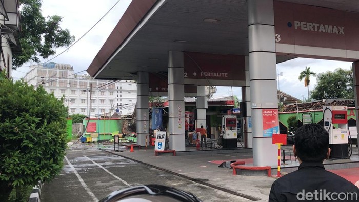 SPBU Gedong Tengen Jogja kebakaran, Selasa (27/5/2025).