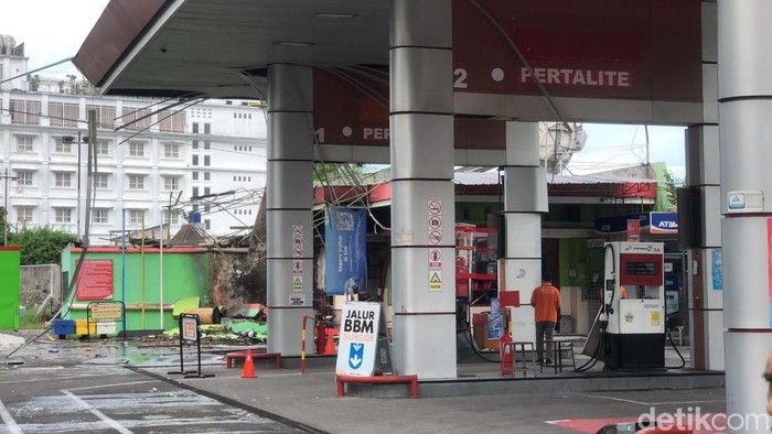 SPBU Gedong Tengen Jogja kebakaran, Selasa (27/5/2025).