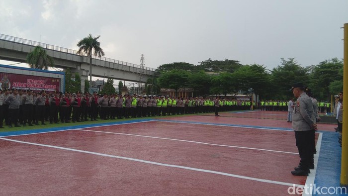 Apel pengamanan gereja dalam rangka Kenaikan Isa Al-Masih dan long weekend di Palembang.
