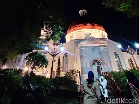 Renovasi Gereja Immanuel (Blenduk) di kawasan Kota Lama, Kelurahan Tanjungmas, Kecamatan Semarang Utara, Senin (26/11/2024).