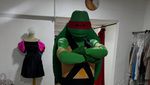 Indra Bekti totality became Raphael the Ninja tortoise during Dafni's birthday