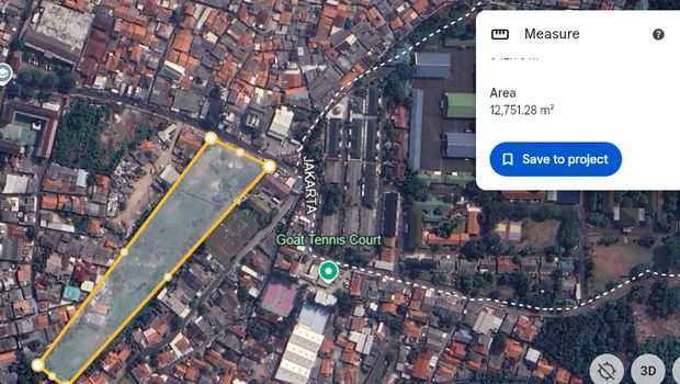 Lahan BMKG yang sempat diduduki GRIB Jaya dari citraan Google Earth (Tangkapan layar Google Earth)