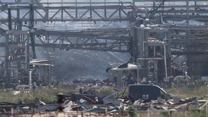 A view of the site of the chemical plant explosion in Gaomi, Shandong province, China May 28, 2025. REUTERS/Go Nakamura