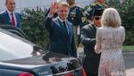 Momen Prabowo Sambut Macron di Istana Merdeka dengan Pelukan Hangat