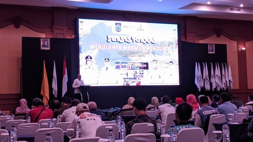 Rapat persiapan Fornas 2025 di Hotel Lombok Raya, Mataram, Rabu (28/5/2025). (Ahmad Viqi/detikBali)