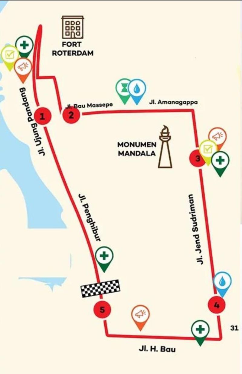 Rute Makassar Half Marathon 2025.