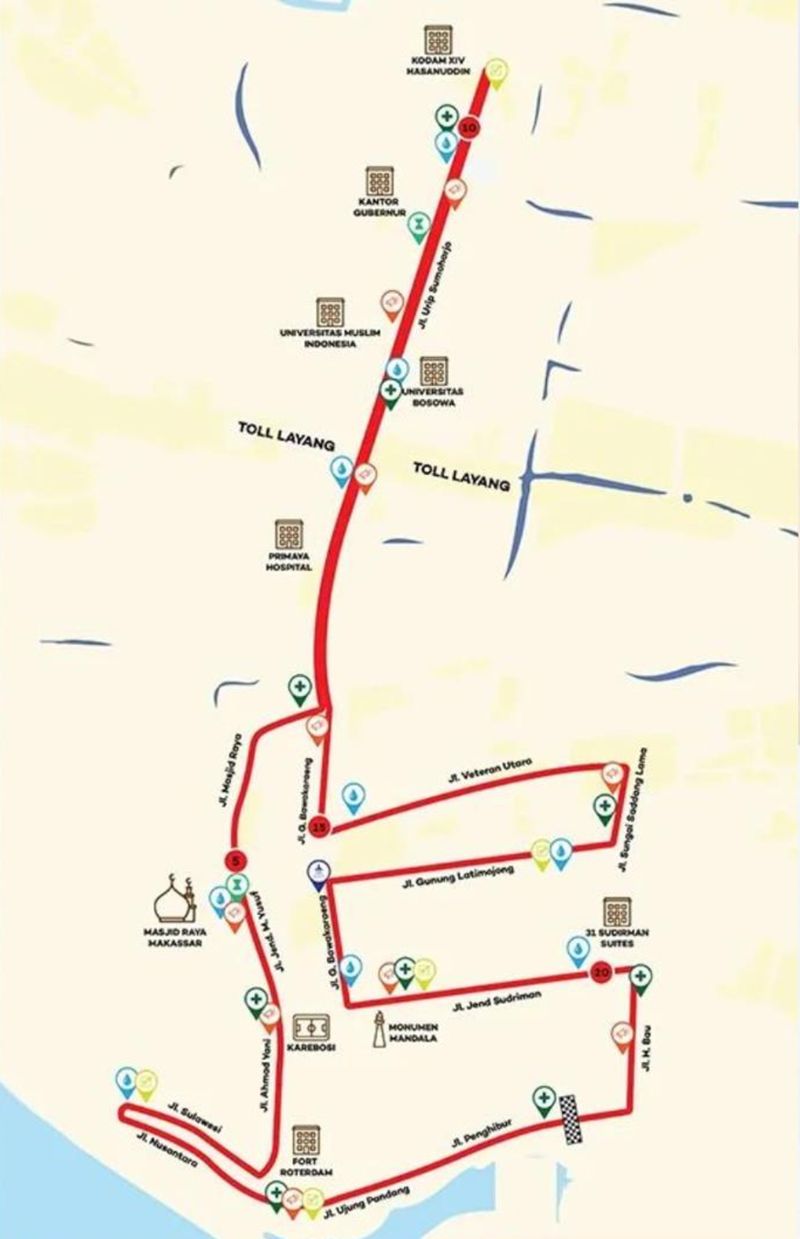 Rute Makassar Half Marathon 2025.