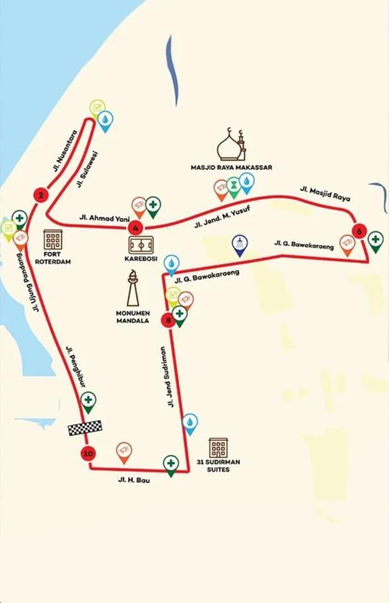 Rute Makassar Half Marathon 2025.