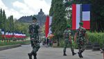 Siap Sambut Macron, Borobudur Dihiasi Bendera RI dan Prancis