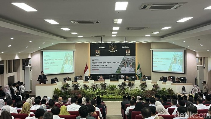 Wali Kota Makassar Munafri Appi Arifuddin sambutan usai melantik Sekda Makassar Andi Zulkifly.