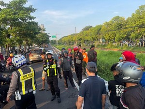 Aksi Kejar-kejaran Curanmor di Ahmad Yani, Pelaku Tercebur Selokan