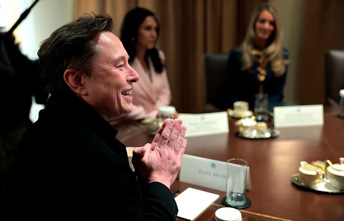 WASHINGTON, DC - APRIL 10: Elon Musk, Tesla and SpaceX CEO  and Senior Advisor to the President, attends a Cabinet meeting at the White House on April 10, 2025 in Washington, DC. President Trump convened a Cabinet meeting a day after announcing a 90-day pause on ‘reciprocal’ tariffs, with the exception of China.  (Photo by Anna Moneymaker/Getty Images)