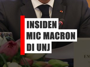 Video Reaksi Santai Macron saat Insiden Mic di UNJ