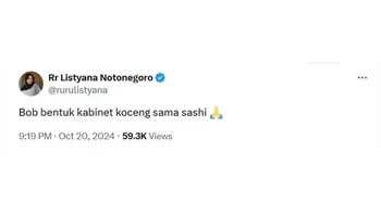 Bahkan Bobby diminta bikin kabinet koceng. Foto: X/rurulistyana