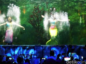 Aksi Putri Duyung Hibur Pengunjung Ocean Dream Ancol