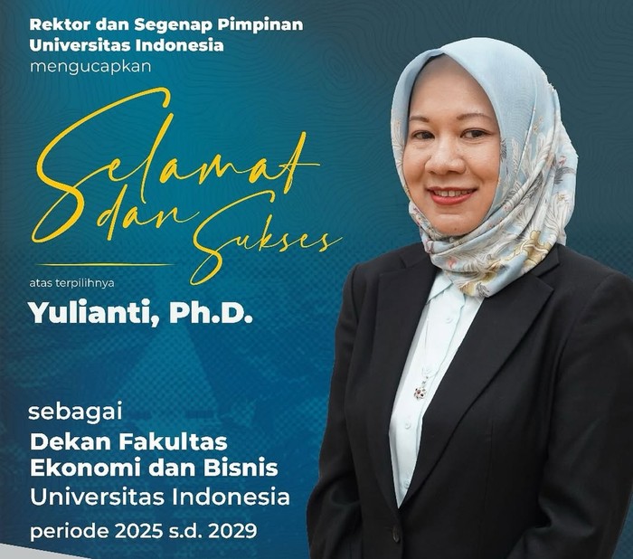 Dekan FEB UI periode 2025-2029 Yulianti, PhD