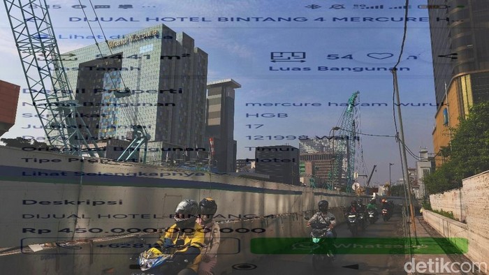 Industri Lesu, Banyak Hotel di Jakarta Dilepas dengan Harga Murah Foto double exposure hotel yang dijual murah di Jakarta, Jumat (30/5/2025). Industri perhotelan di Jakarta tengah menghadapi masa sulit. Banyak hotel mengalami penurunan okupansi dan merugi sehingga sejumlah gedung hotel dijual dengan harga cepat dan murah.
