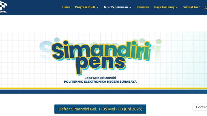 LAMAN PENDAFTARAN JALUR MANDIRI PENS.
