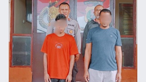 Pelaku pencurian dan penadah seekor kuda di Desa Kuruwaki, Kecamatan Pahunga Lodu, Sumba Timur, ditangkap polisi. (Dok. Polres Sumba Timur)