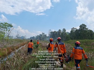 Kebakaran Lahan Dekat Ruas Tol Palindra di Ogan Ilir Kembali Terjadi