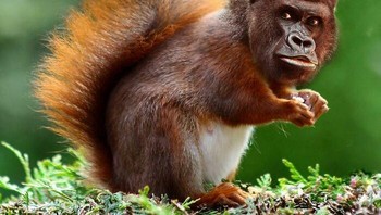 Kalau gorilanya sekecil ini mana seram ya, malah jadi lucu. Foto: (Bored Panda)