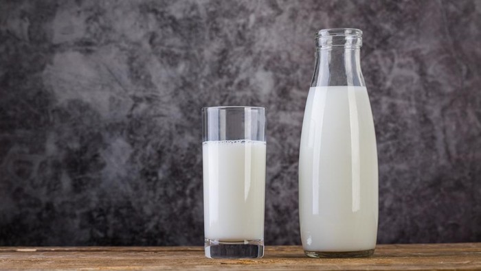 Glass and Bottle of fresh milk