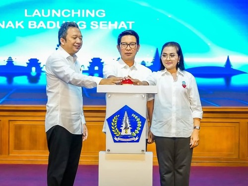 Bupati Badung I Wayan Adi Arnawa saat meluncurkan program Nak Badung Sehat, Sabtu (31/5/2025). (IST)