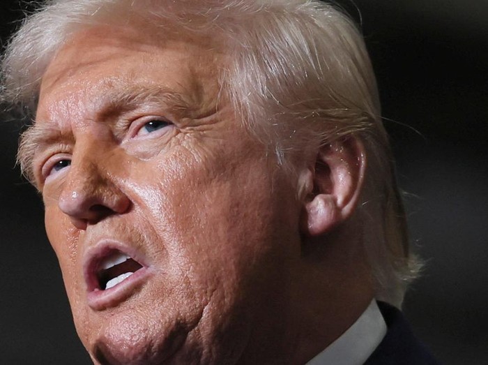 U.S. President Donald Trump looks on during a visit at U.S. Steel Corporation–Irvin Works in West Mifflin, Pennsylvania, U.S., May 30, 2025. REUTERS/Leah Millis
