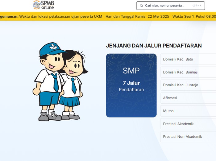 Portal SPMB SMP di Kota Batu