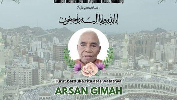 Ucapan duka cita Almarhum Arsan Gimah.