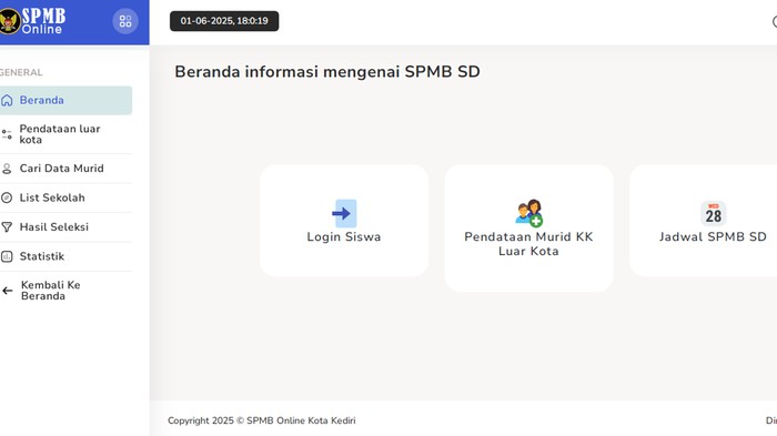 Halaman Pendaftaran SD di Kediri. Simak Alur dan Tata Caranya
