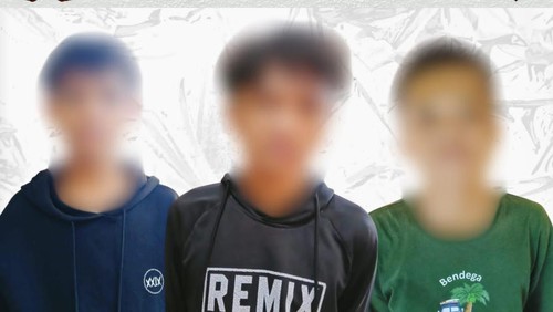 Tiga terduga pelaku pemerkosaan terhadap ABG berusia 14 tahun di Mataram, NTB.