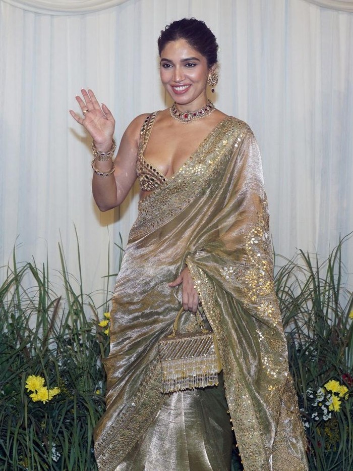 Mumbai, India – January 13: Bollywood actress Bhumi Pednekar attends the wedding reception ceremony of actor Aamir Khan's daughter Ira Khan and Nupur Shikhare on January 13, 2024 in Mumbai, Maharashtra. (Photo by Milind Shelte/ The India Today Group via Getty Images)