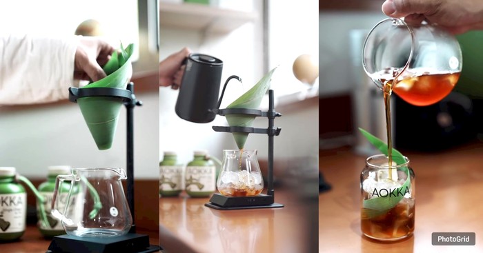 Uniknya Kopi yang Diseduh Pakai Dripper Daun Bambu