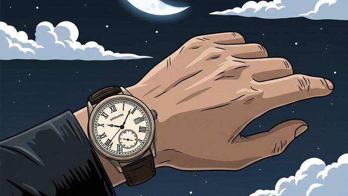 Ilustrasi jam malam.