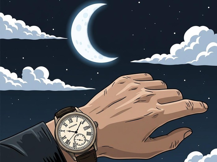 Ilustrasi jam malam.