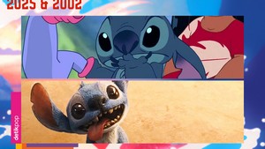 Stitch versi live action punya warna yang lebih muted daripada versi animasinya. Suara Stitch di versi 2002 dan 2025 sama-sama diisi oleh Chris Sanders.