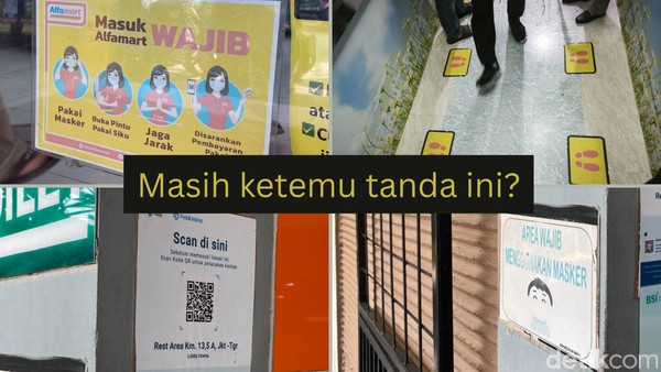 Jejak Pandemi yang Tersisa, Stiker Wajib Masker hingga QR Code PeduliLindungi