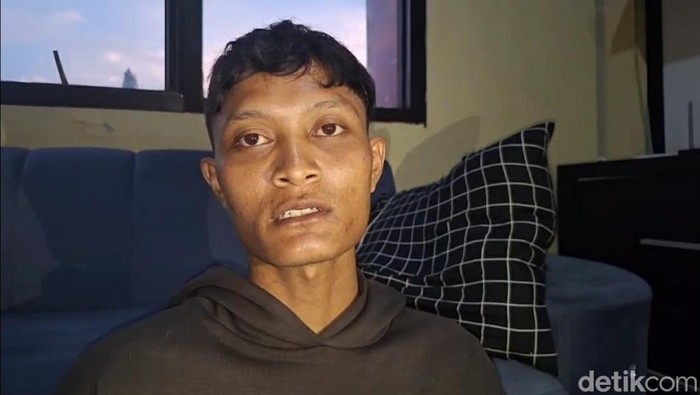 Tampang Wantio, pelaku pembunuhan Santi, saat dibekuk Polres Brebes setelah sempat buron, Selasa (3/6/2025).