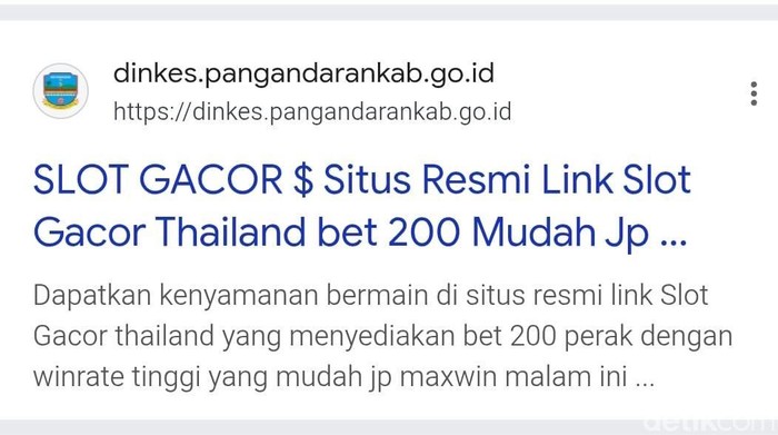 Tangkapan layar situs website Pemkab Pangandaran